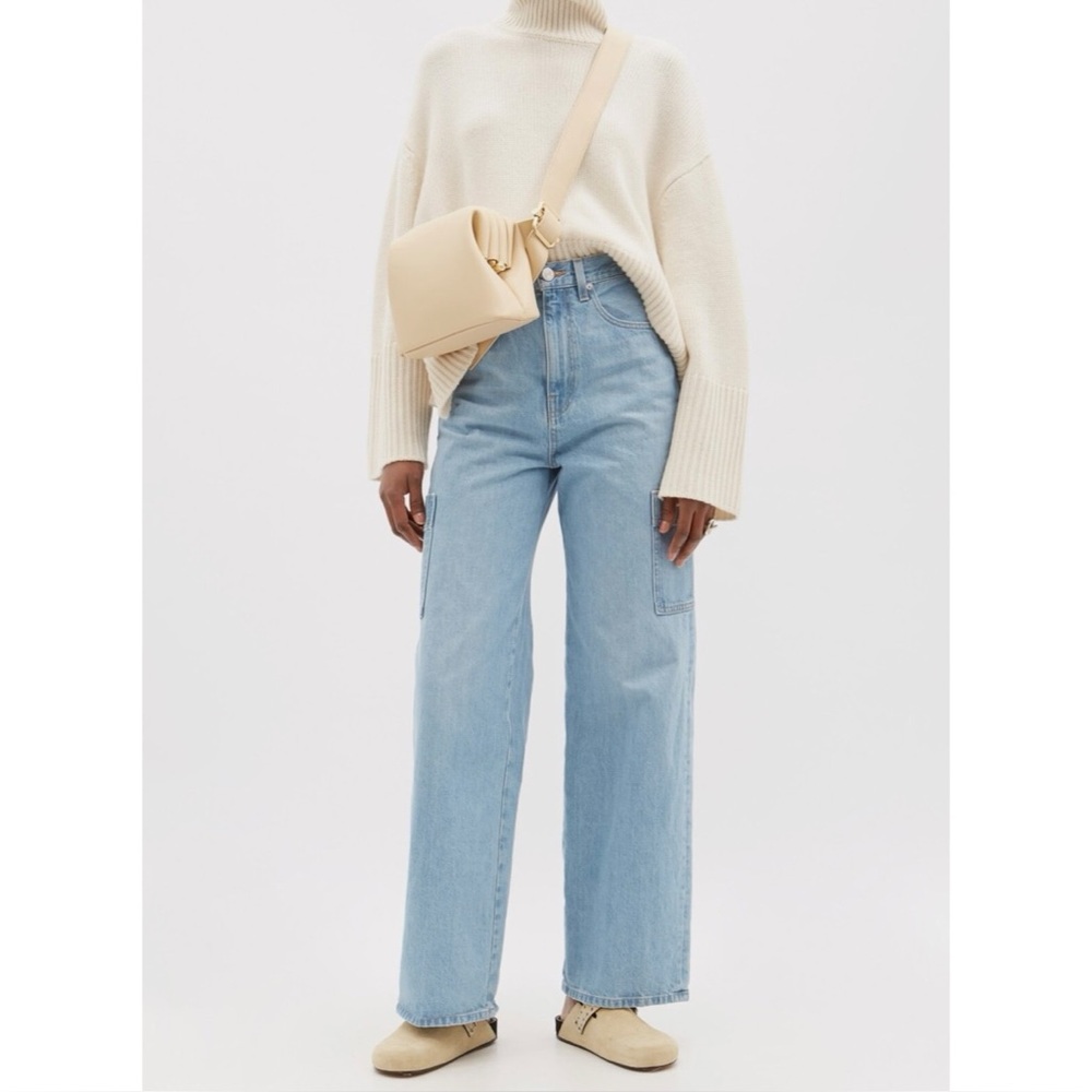 Frame Denim High Rise Pocket Baggy Jean in Genoa Wash Size 28
